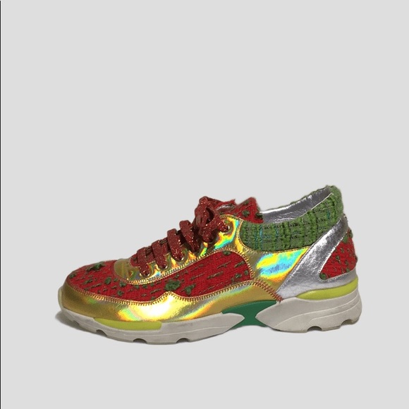 chanel sneakers green